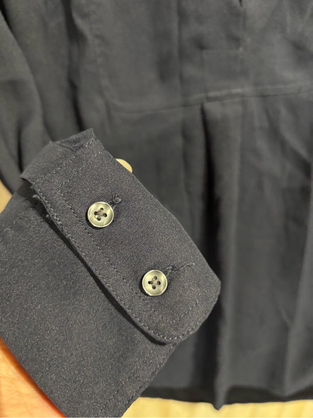 Ann Taylor Navy Blouse Small Button Front Work Top Women - Picture 6 of 9
